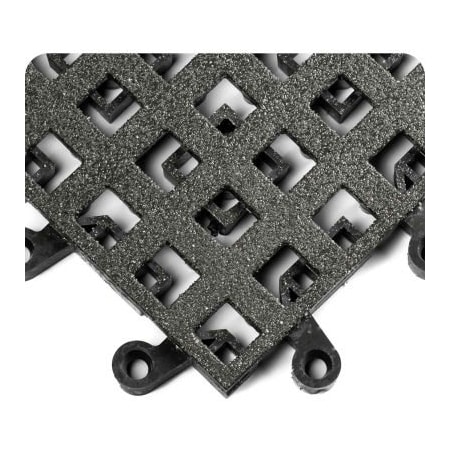 Tennesee Mat Co Wearwell ErgoDeck Heavy Duty Open Grid w/Gritshield 7/8in Thick 1.5' x 1.5' Black 561.78x18x18BK-CS10